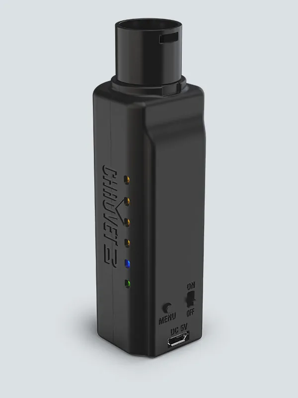 Chauvet DJ D-Fi XLR wireless DMX transmitter, single unit. Product image showing the model, not a photograph of the unit for sale.